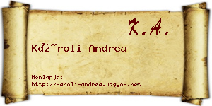 Károli Andrea névjegykártya