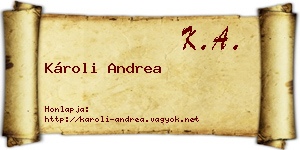 Károli Andrea névjegykártya