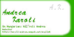 andrea karoli business card